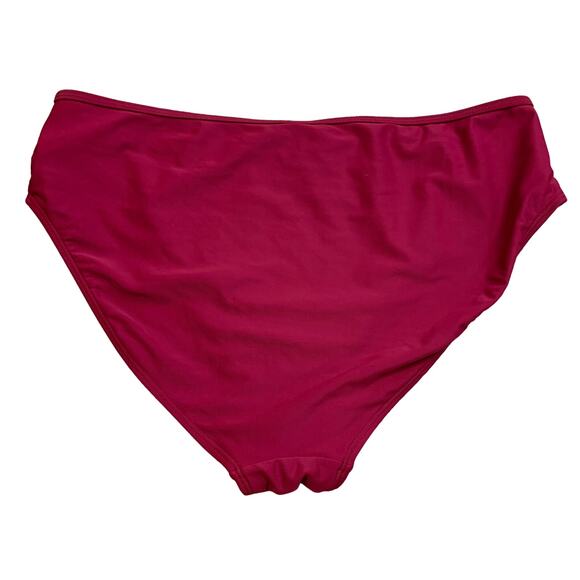 Island Soul Curve Magenta Cutout Plus Size Swim Bikini Bottoms Bathing Suit 1x - Picture 2 of 5